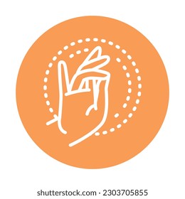 Gesture of the hand of Jesus Christ line color icon. Isolated vector element. Outline pictogram for web page, mobile app, promo