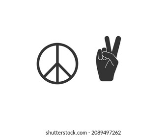 Gesto, mano, icono de la paz. Ilustración vectorial.