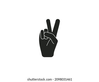 Gesture Hand Friedenssymbol. Vektorgrafik.