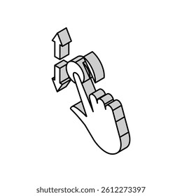 gesture hand scroll isometric icon vector. gesture hand scroll sign. isolated symbol illustration