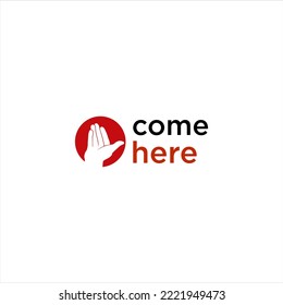 gesture hand symbol waving invites logo vector