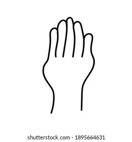 vector de mano de gesto con mano dibujada sobre fondo blanco