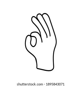 gesture Hand vector with Hand drawn on white background
