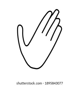 gesture Hand vector with Hand drawn on white background