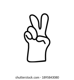 vector de mano de gesto con mano dibujada sobre fondo blanco