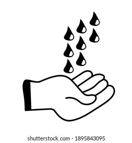 gesture Hand vector with Hand drawn on white background