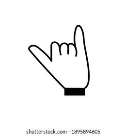 gesture Hand vector with Hand drawn on white background