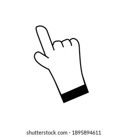 gesture Hand vector with Hand drawn on white background