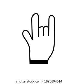 vector de mano de gesto con mano dibujada sobre fondo blanco