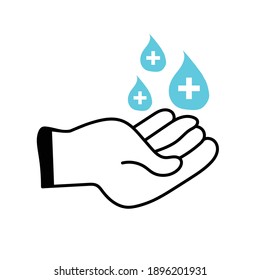 gesture Hand vector with Hand drawn on white background