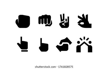 gesture hand vector icon design on white background