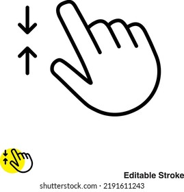 Icono de línea del vector de mano de gesto