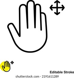 Icono de línea del vector de mano de gesto