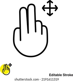 Gesture Hand Vector Line Icon