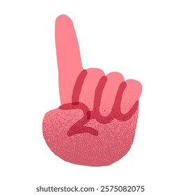 Gesture hands attention. The index finger upwards. Showing direction, selection. vector illustration