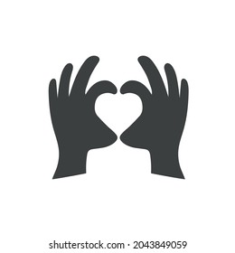 Gesture of the hands folded as heart.