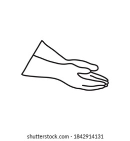 Handgesichtsbekleidung auf weißem Hintergrund, Linienstil, Vektorgrafik
