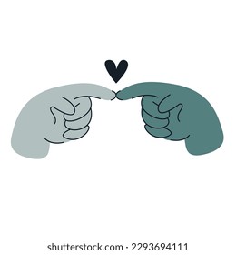 Gesture hands in heart shapes for Love post cards on Valentine's Day