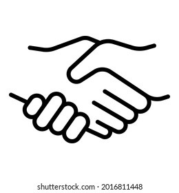 Gesture handshake icon. Outline gesture handshake vector icon for web design isolated on white background