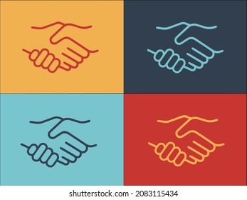 Vorlage für das Gesture Handshake-Logo, einfaches, flaches Symbol mit Handshake, Geste, Gruß
