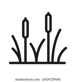 Gesture icon of black and white reeds on white background