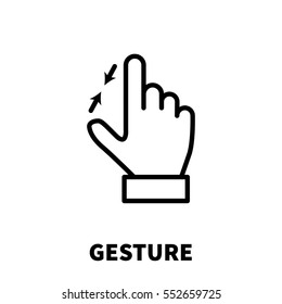 Gesture icon or logo in modern line style. High quality black outline pictogram for web site design and mobile apps. Vector illustration on a white background.