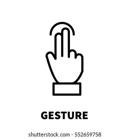 Gesture icon or logo in modern line style. High quality black outline pictogram for web site design and mobile apps. Vector illustration on a white background.