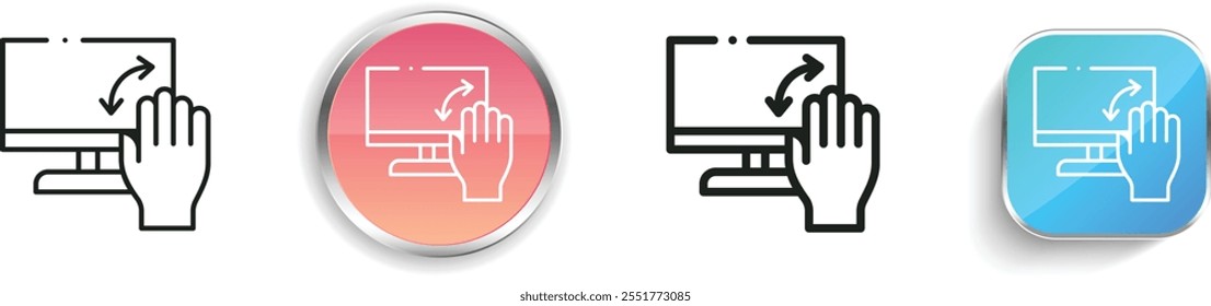 gesture icon. Thin Linear, Regular and Button Style Design Isolated On White Background