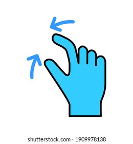 Gesture icons for mobile applications. User interface gesture icon on white background. color editable
