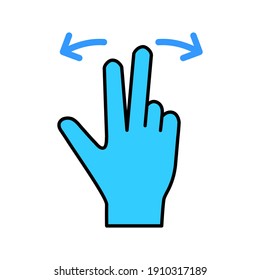 Iconos de gesto para aplicaciones móviles. Icono de gesto de la interfaz de usuario sobre fondo blanco. modificable por color