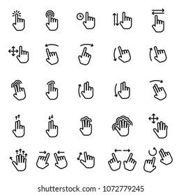 Gesture icons for multi touch interfaces