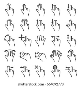 Gesture Icons Set for Mobile Touch Devices. Vector