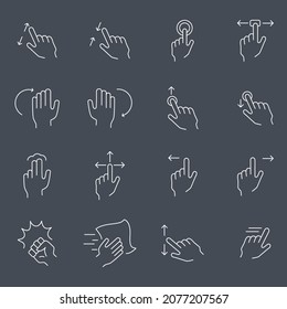 Gesture icons set. Gesture pack symbol vector elements for infographic web
