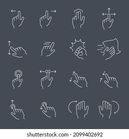 Gesture icons set. Gesture pack symbol vector elements for infographic web