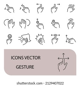 gesture icons set . gesture pack symbol vector elements for infographic web