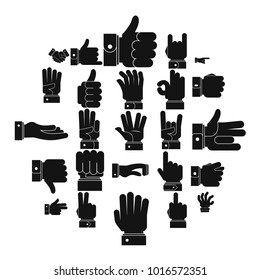 Gesture icons set. Simple illustration of 25 gesture vector icons for web