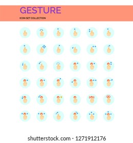 Gesture Icons Set. UI Pixel Perfect Well-crafted Vector Thin Line Icons. The illustrations are a vector.