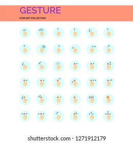 Gesture Icons Set. UI Pixel Perfect Well-crafted Vector Thin Line Icons. The illustrations are a vector.
