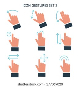 Gesture icons for touch devices