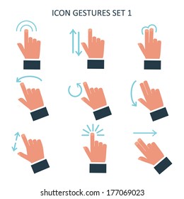 Gesture icons for touch devices