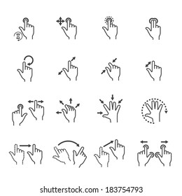 Gesture icons for touch devices