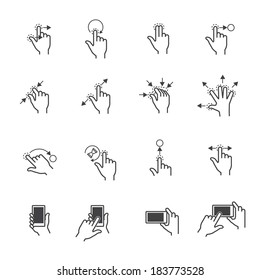 Gesture Icons For Touch Devices