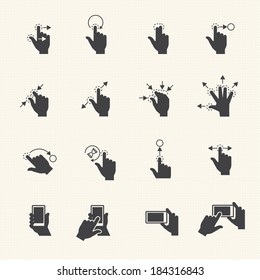 Gesture icons for touch devices