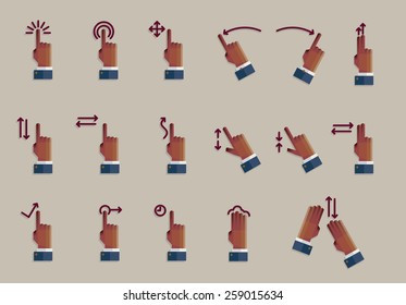 Gesture icons for touch devices