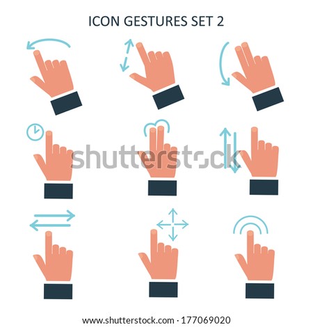 Gesture icons for touch devices