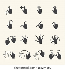 Gesture icons for touch devices. Vector icon