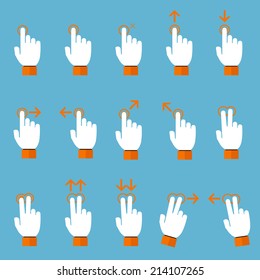 Gesture icons for touch devices,vector illustration
