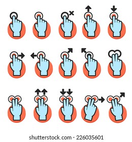 Gesture icons for touch devices,vector illustration