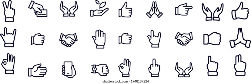 Gesture Icons vector design outline editable stroke 