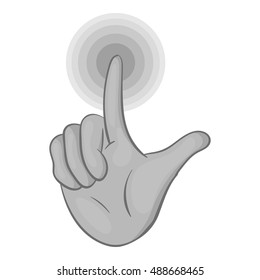 Gesture idea icon in black monochrome style isolated on white background. Gestural symbol vector illustration